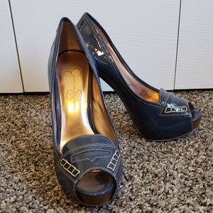 Jessica Simpson peep toe shoes sz 6 1/2